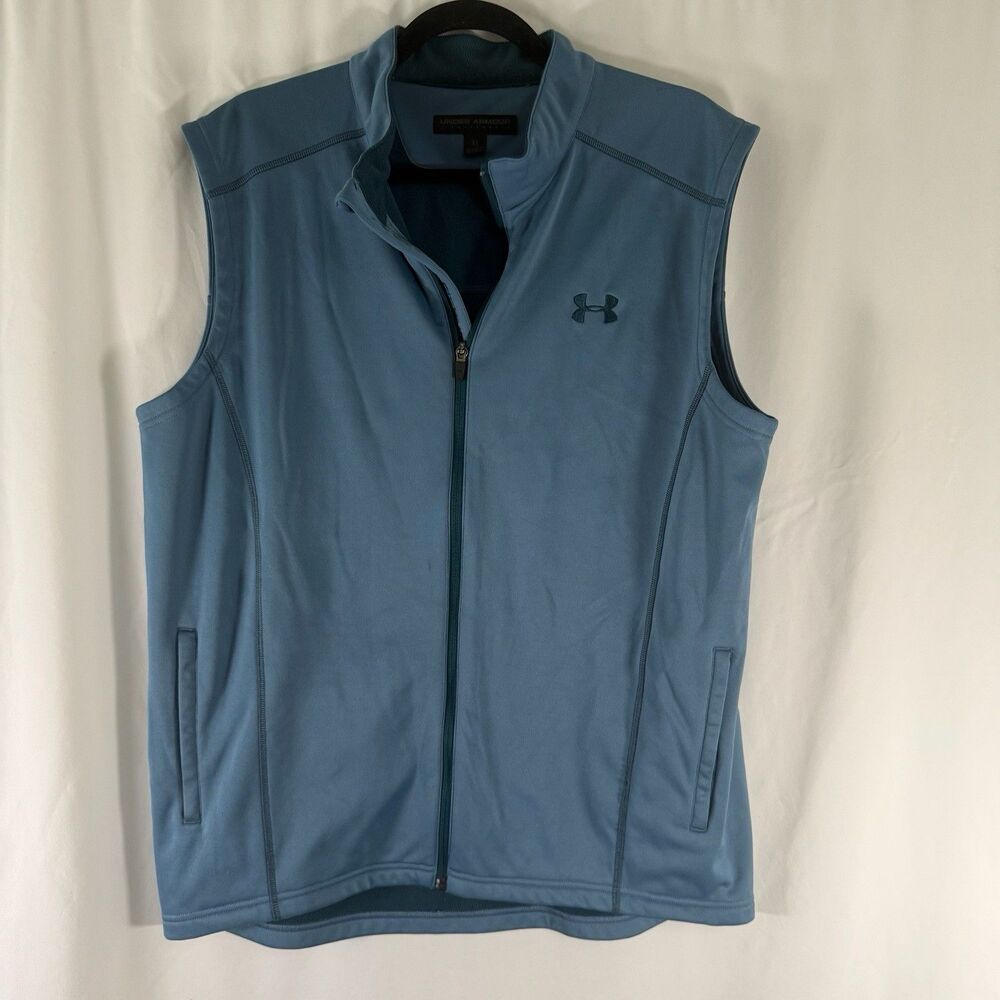 Under Armour Vest Men's XL Solid Blue Full Zip Pockets Jacket